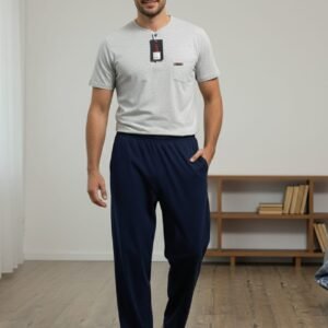 Erkek Gri Lacivert Pijama Takımı