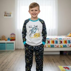 Erkek Çocuk Roket Desenli Pijama Takımı