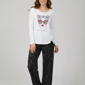 Bayan Kadın Desenli Pijama Takımı