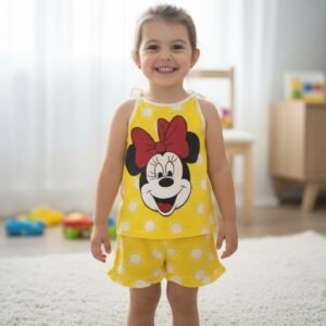 Kız Çoçuk Disney Sarı Şortlu Takım