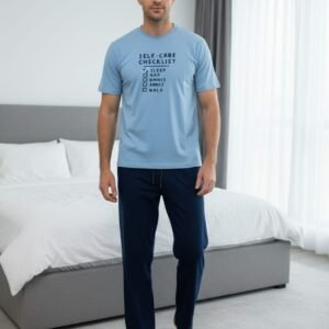 Erkek Mavi Lacivert Pijama Takım