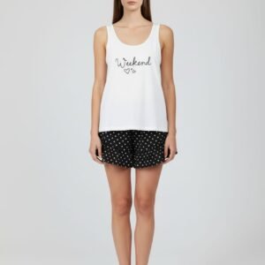 Bayan Siyah Şortlu Takım