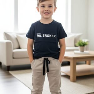 Erkek Çocuk Gri Krem Pijama Takım