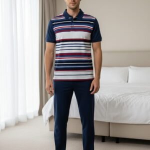 Erkek Mavi Çizgili Erkek Pijama Takım